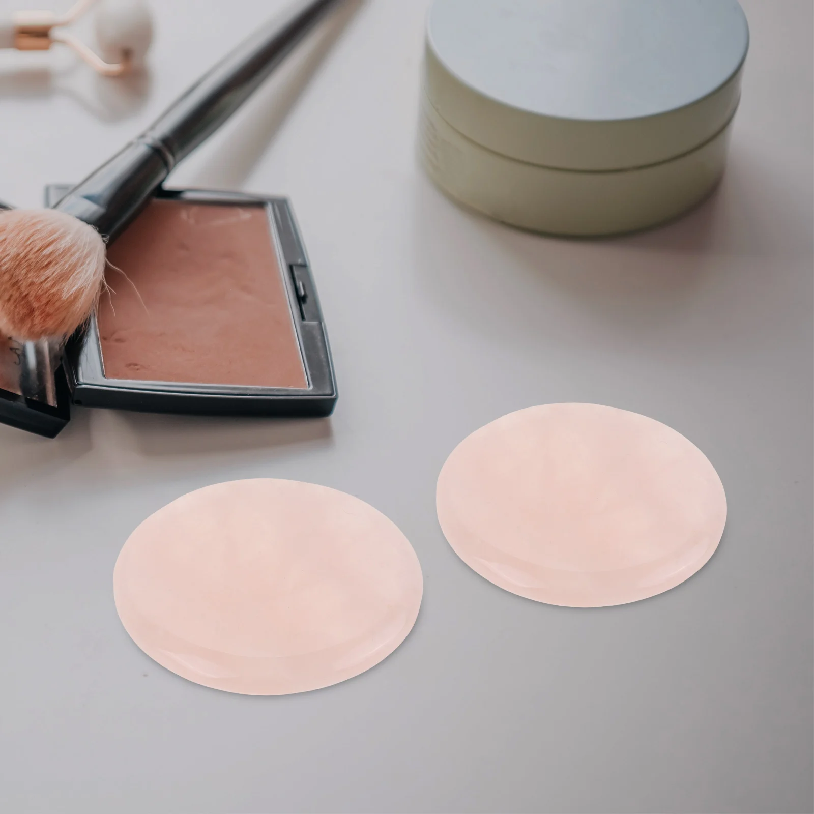

2Pcs Eyelash Extensions Jade Stone Glue Pallet Holder Specially Designed for Lash Application Durable Round Pad for Women Ladies