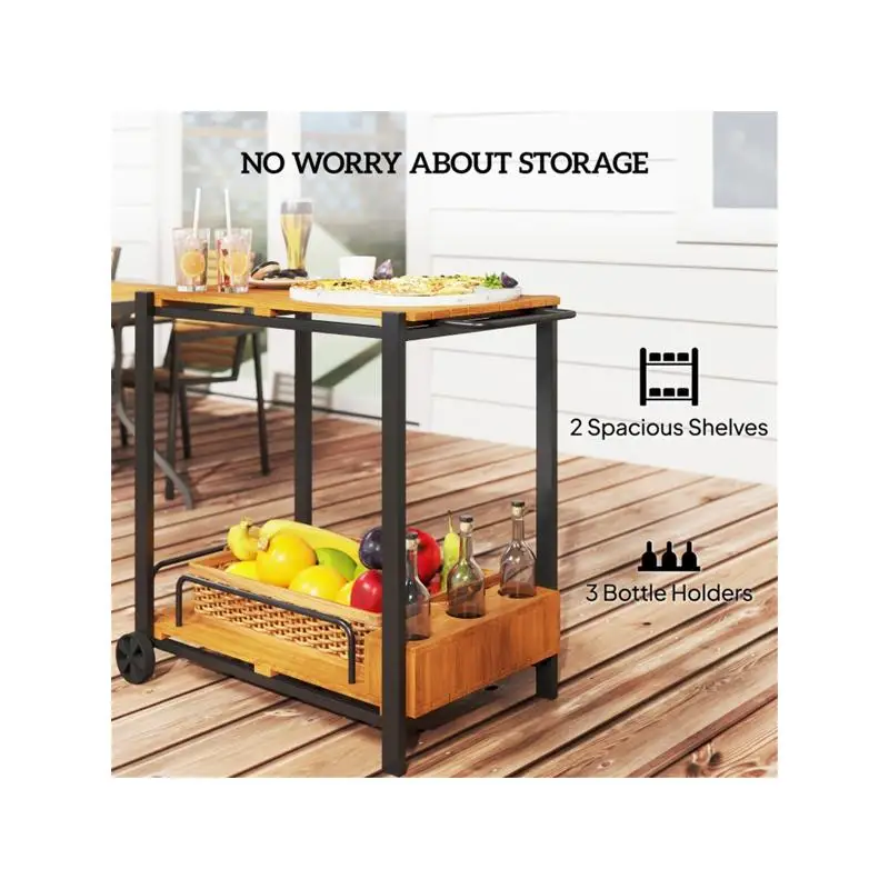 

Outdoor Rolling Cart for Camping, Grilling, and Bar Use
