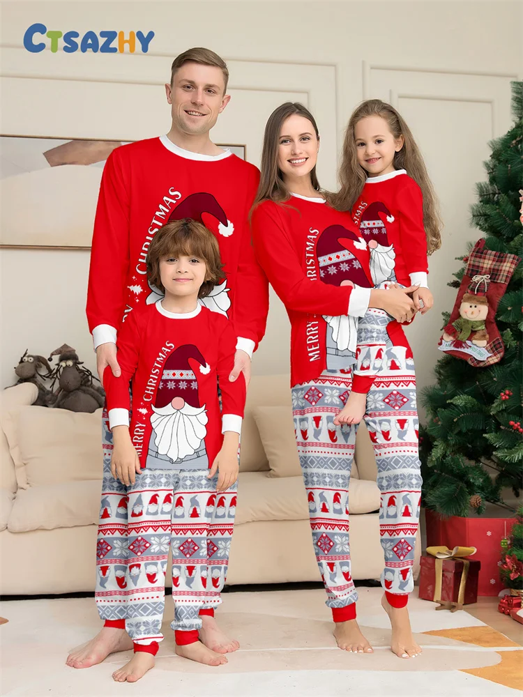 Conjuntos navideños a juego para la familia, conjunto de pijamas de 2 piezas para mamá, papá y niño, ropa de dormir holgada informal para bebé, pijamas de aspecto familiar de Navidad