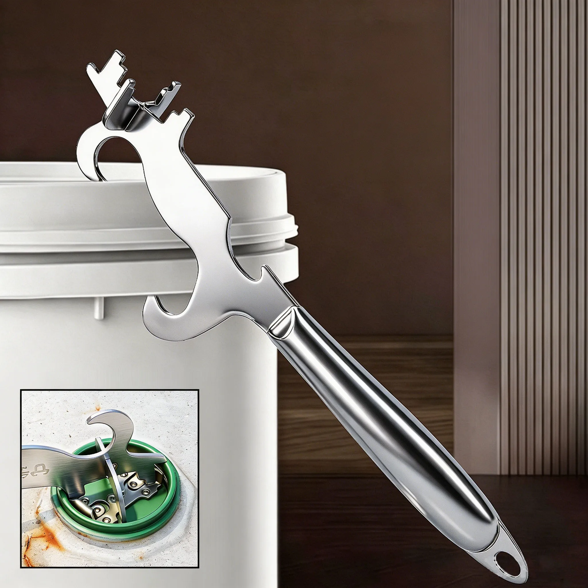 Universal Paint Can Opener Stainless Steel Bucket Lid Wrench Thickened Heavy Duty Tool for Plastic Oil Waterproof Pail