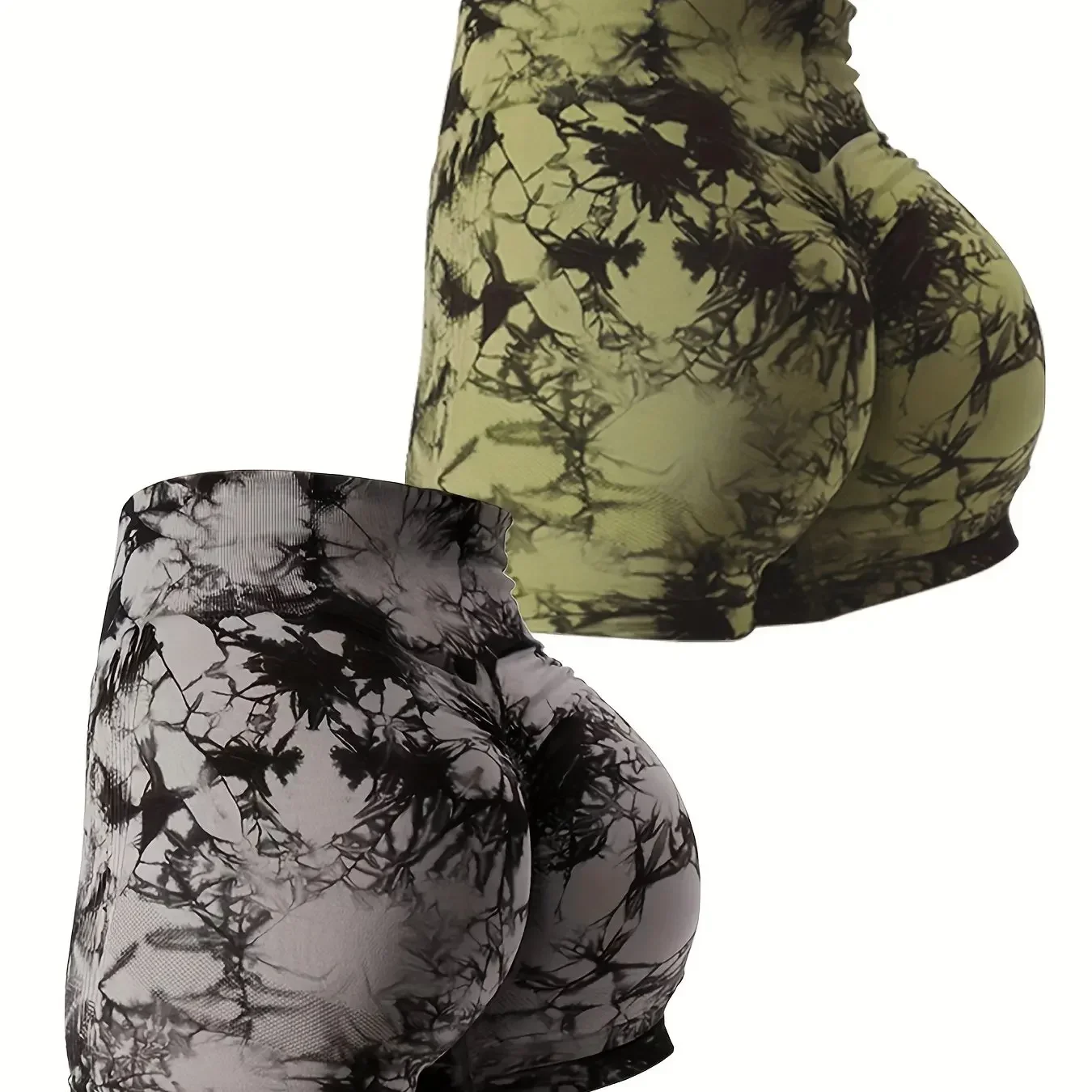 Pantaloni fitness da donna ad alta elasticità, vestibilità attillata, pantaloncini da yoga per esercizi da ciclismo, pantaloncini traspiranti a vita alta, set da 3 pezzi