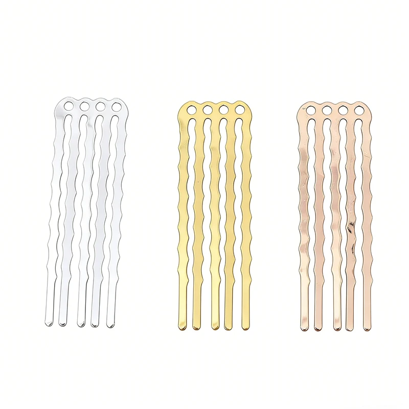 BoYuTe (20 Pieces/Lot) 50mm Height 5/10/13 Teeth Metal Brass Hair Comb Materials Diy Handmade Hair Accessories