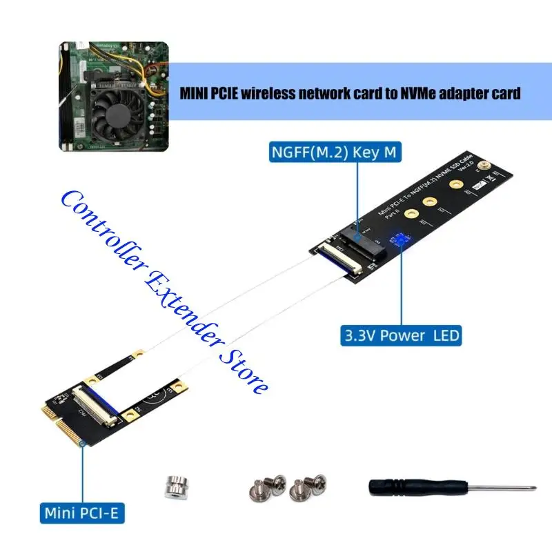 N84B Mini PCIe to M.2 NVME Сплошная карта адаптера диска для M.2 NVME Сплошной диск Поддерживает быструю скорость передачи