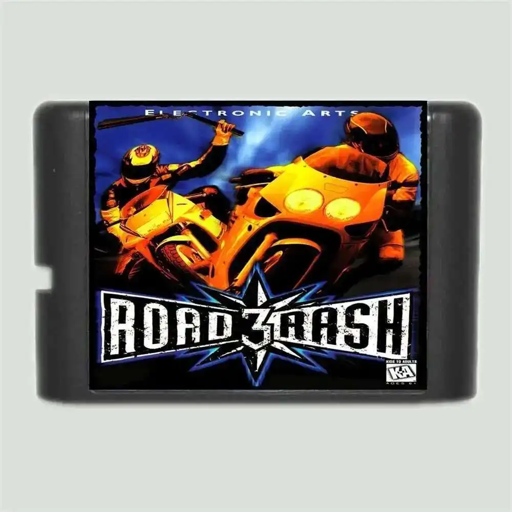 بطاقة ألعاب Road Rash 3 Region Free 16Bit MD لمحرك Sega Mega لـ Genesis