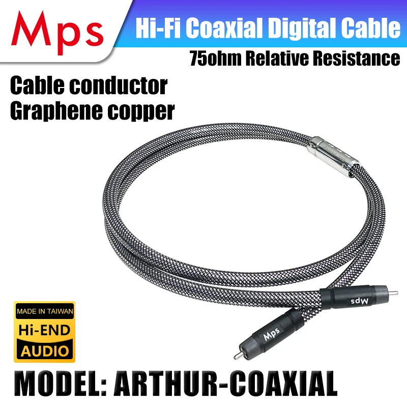 

HiFi Mps ARTHUR graphene copper Power amplifier decoding machine 75 ohm spdif coaxial digital audio cable