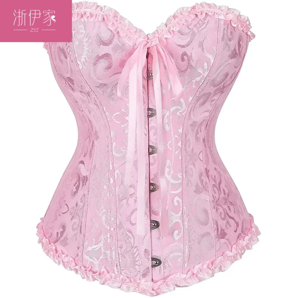 

Overbust Corsets and Bustiers Plus Size Women Sexy Corselet Tops Red Black Pink Purple White Gothic Vintage Victorian Lingerie