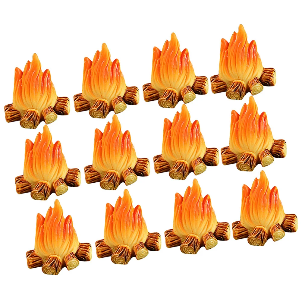 

10 Pcs Fire naments Mini Resin Campfire Model Halloween Miniatures Decor Fake Fire Decoration Craft Scenes