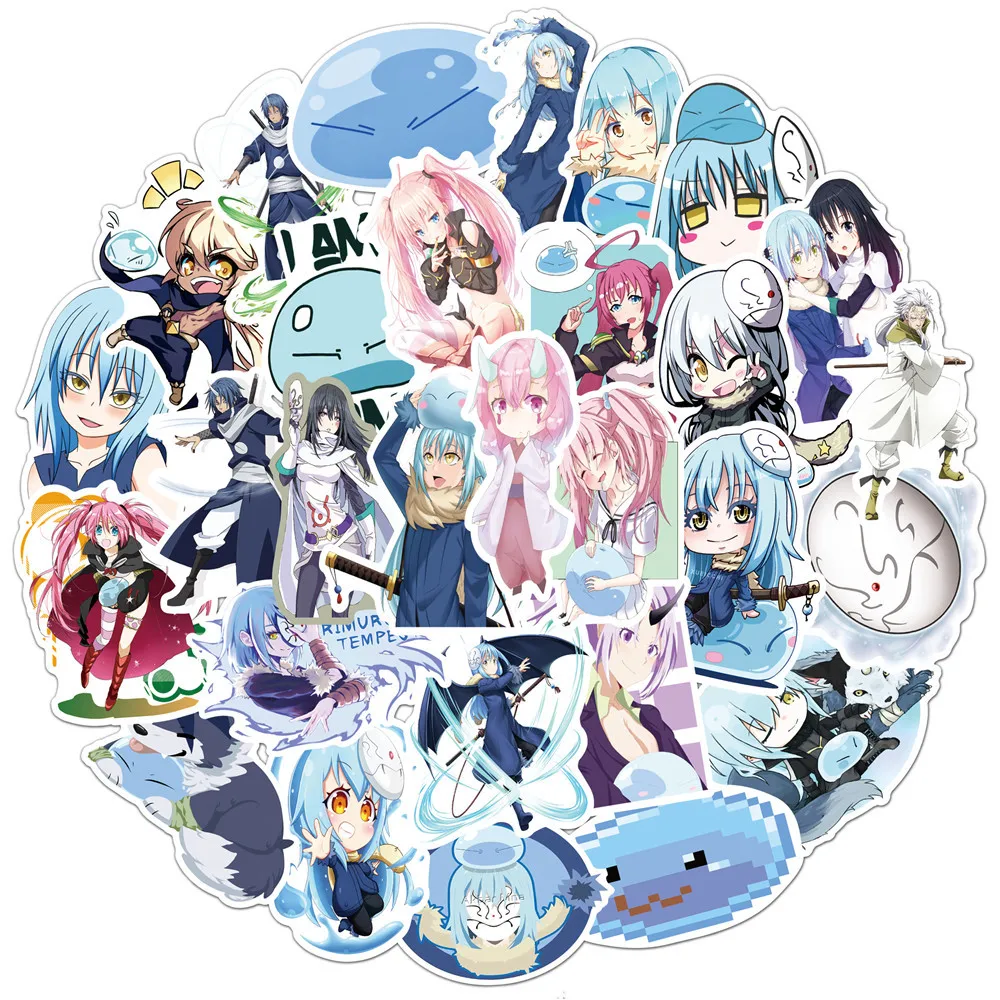10/30/50 قطعة ملصقات Tensura مضحك Isekai أنيمي الكرتون الشارات الاطفال اللعب الثلاجة المحمول الهاتف الغيتار الدراجة سكيت الديكور