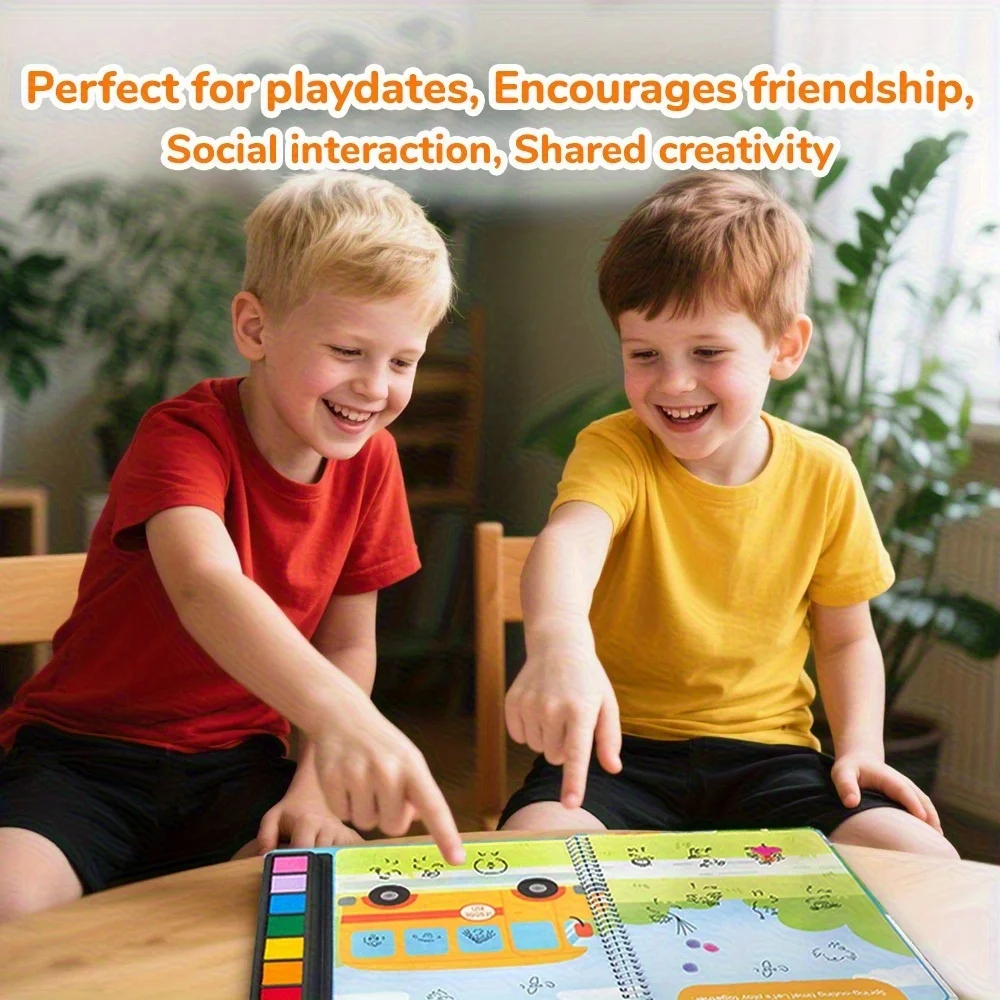 어린이를위한 컬러 지문 색칠하기 책 빨 수있는 손가락 페인트 세트 그리기 장난감 DIY 공예 조기 학습 장난감 크리스마스 선물