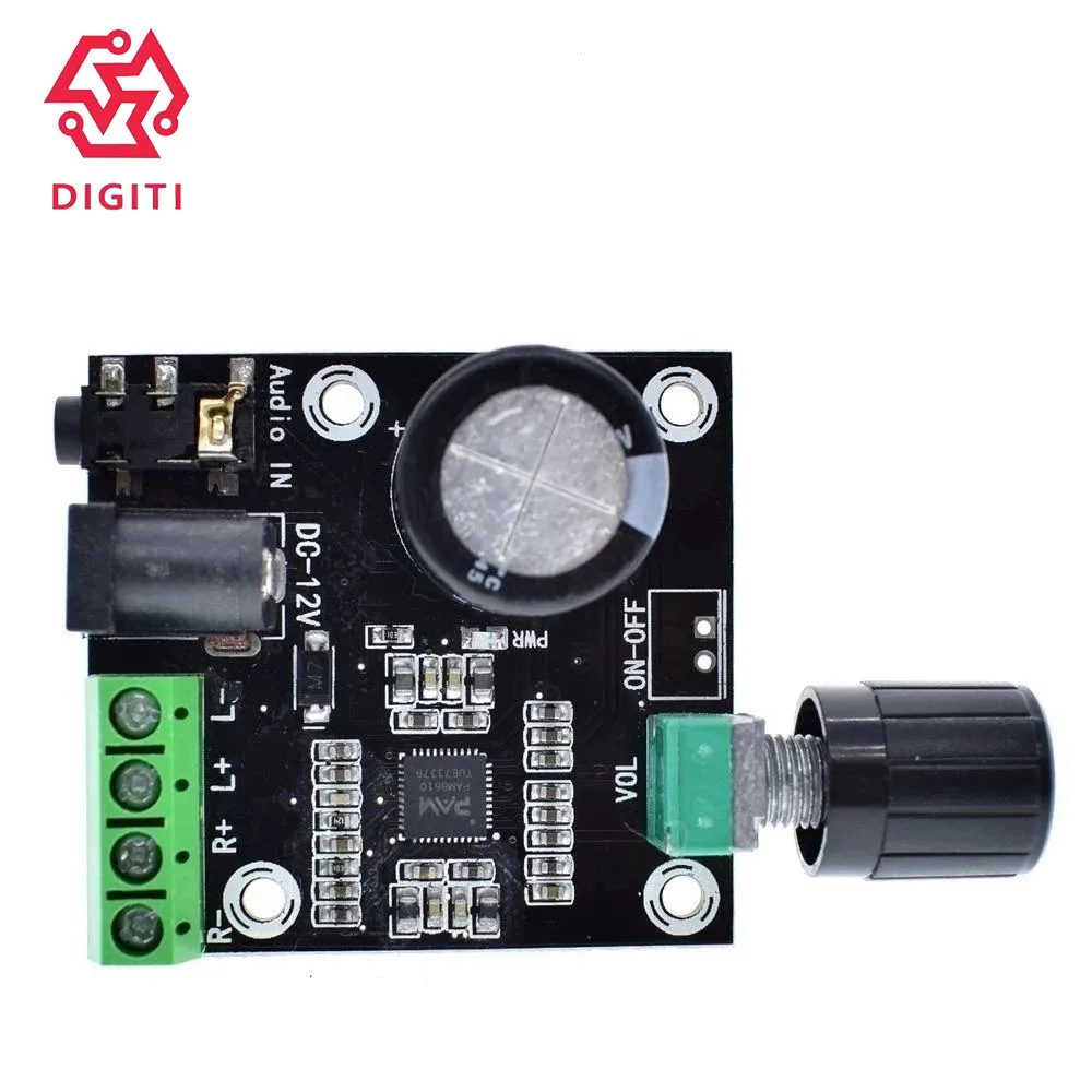 Модуль усилителя, Walfront PAM8610 DC12V, 2-канальный усилитель, цифровая плата, модуль усилителя громкости моделирования ШИМ класса D