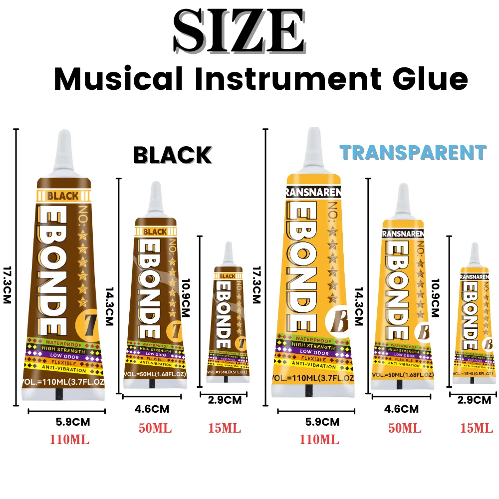 Loud Speaker Repair Glue Foam Side Dust Cap Rubber Edge Cone Basin Strong Adhesive 15/50/80ML Black / Transparent