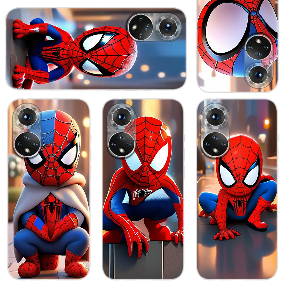 Phone Case For Huawei P50 P40 P30 P20 Pro Lite E P10 P Smart Z 2021 2019 2020 Cover Cute and Cartoon Spider Man