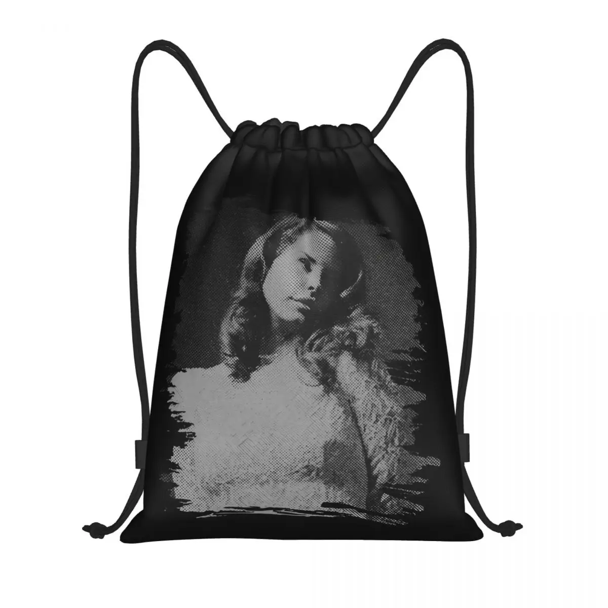 Lana Del Rey Drawstring Backpack Sports Gym Bag Water Resistant Retro Poster String Sackpack for Yoga