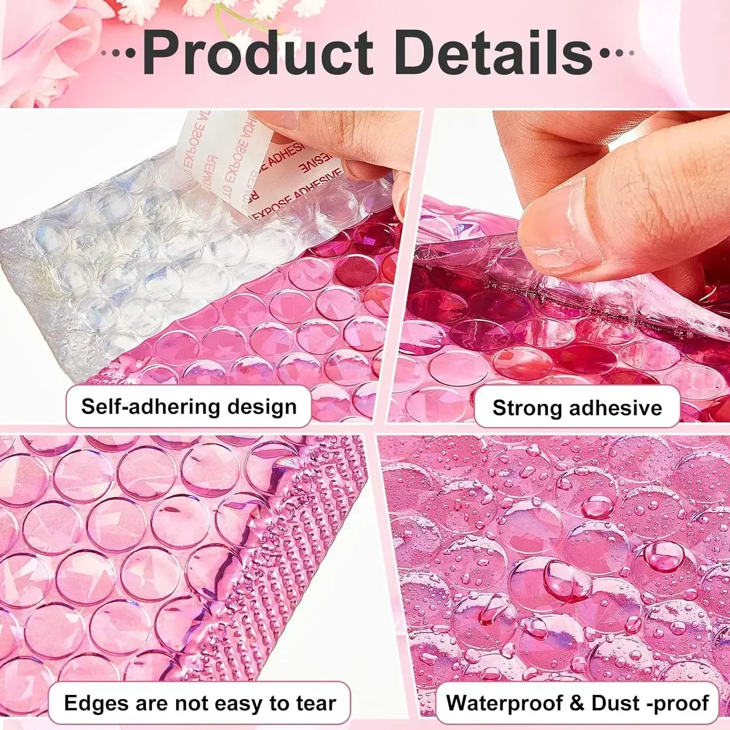 

Package Red Packing Bubble Bag Mailing Delivery Bags Laser Packaging Rose Shipping Envelope Supplies Mailer Holographic