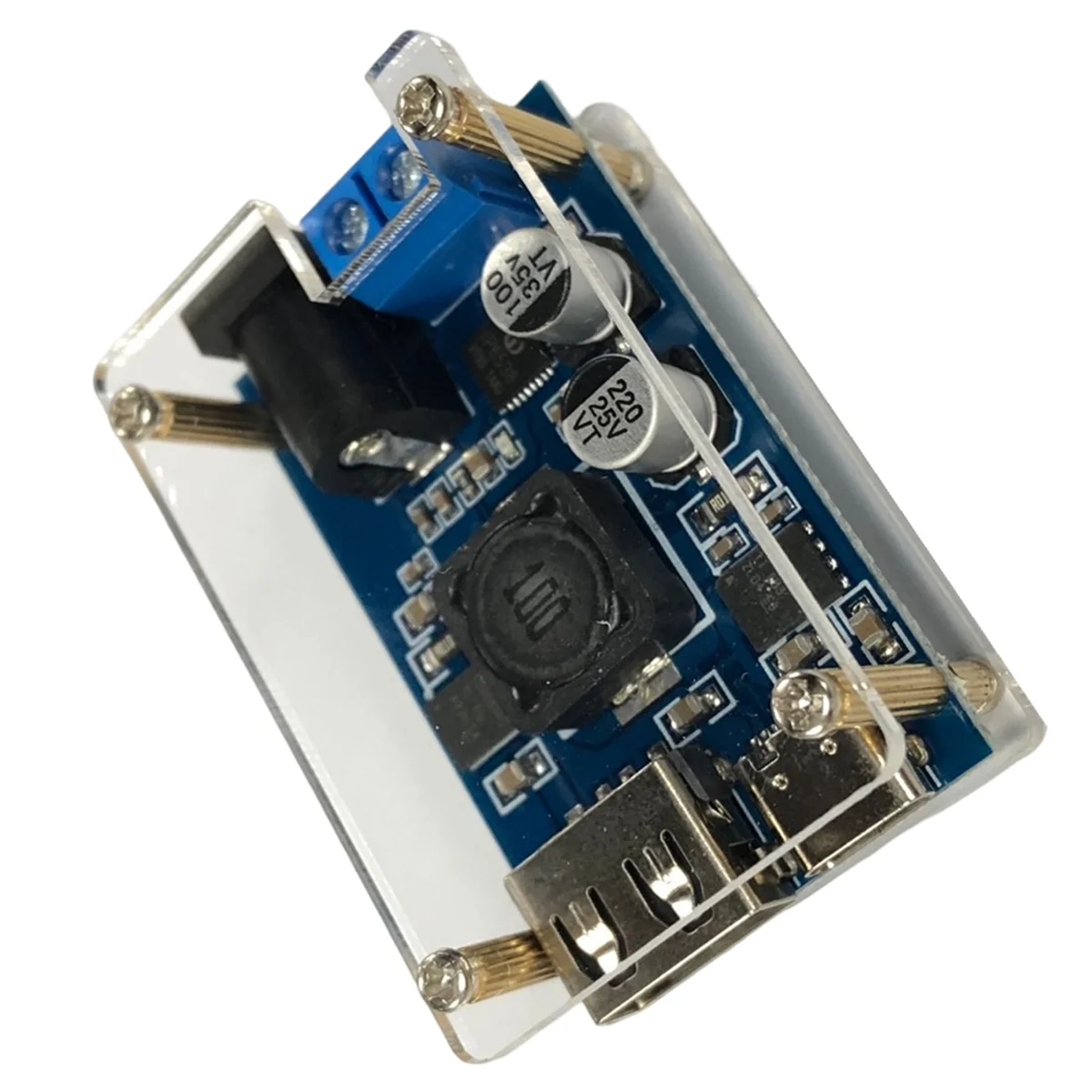 DC-DC voiture abaisseur vers QC3.0 Smartphone chargeur rapide PD3.0 multi-protocole 15V 20V Qualcomm avec boîtier en cristal Module-[SSR]