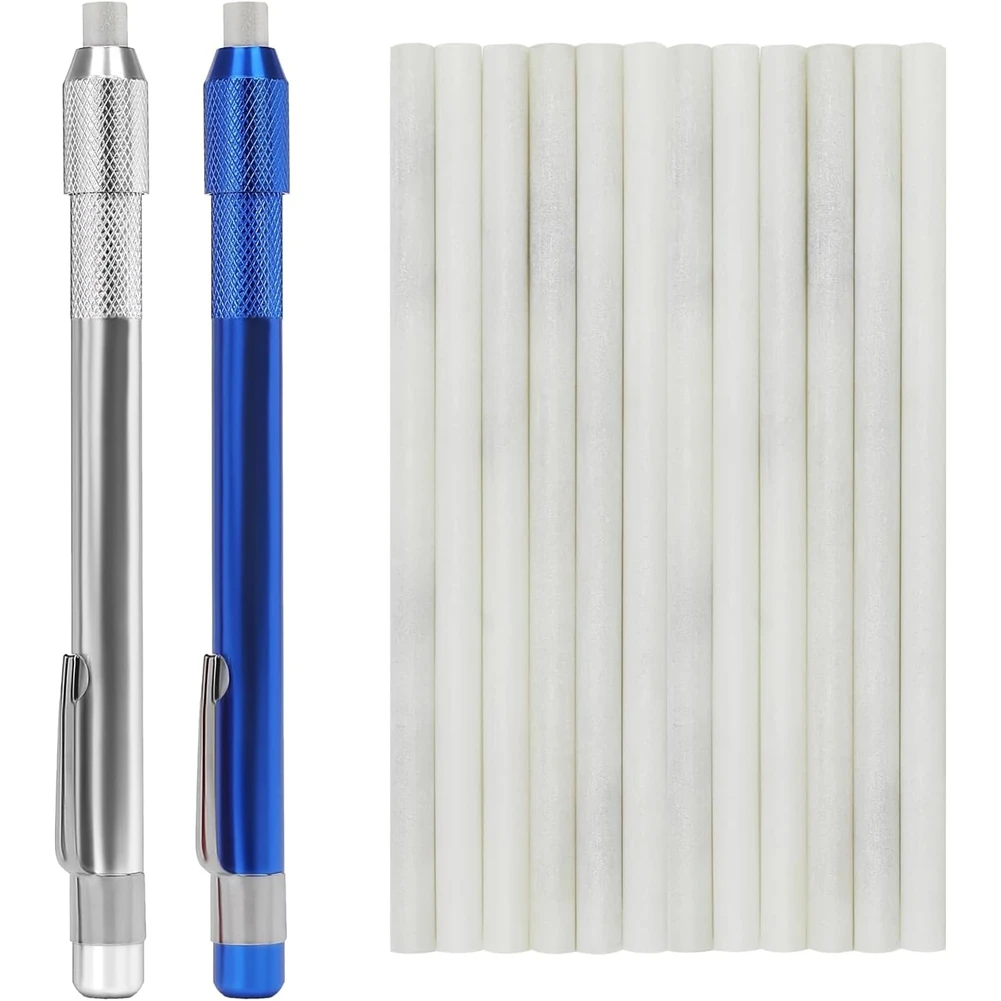 

ABZL Round Soapstone Holder Pack Of 16 With 2Pcs Round Soapstone Pencils& 14Pcs Refills For Welding