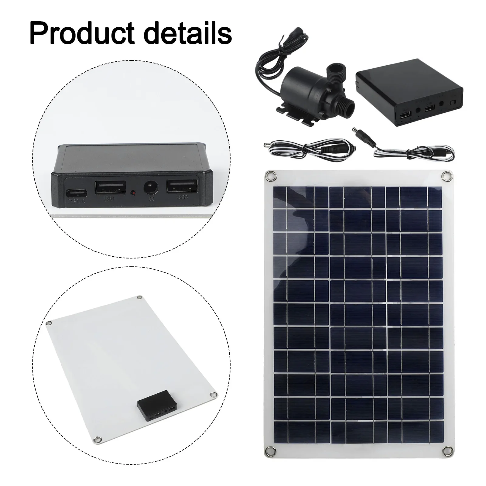 

Compact Solar Fountain Pump Pond Pump 7.7*6.5*4.2cm Solar Water Pump Solar Powered Versatile Use Low Noise Operation