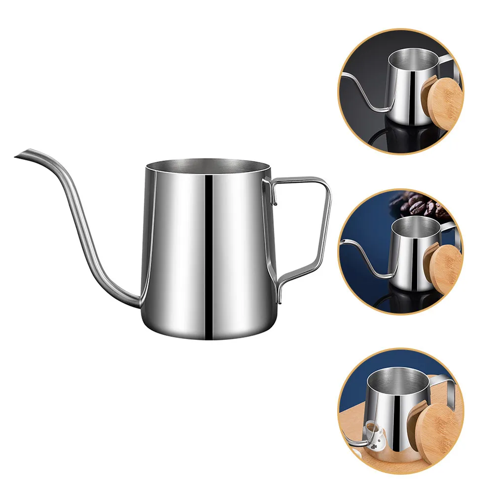 Hand Drip Coffee Kettle Stainless Steel 250Ml Narrow Spout Handheld Coffee Pot Vertical Water Flow Smooth Outlet Hand Brewing