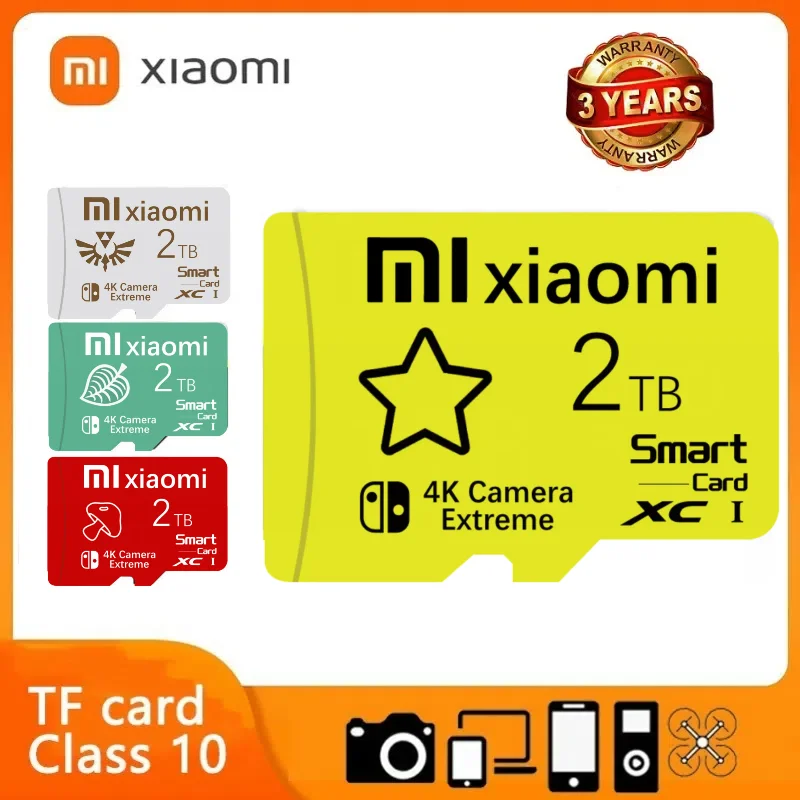 Scheda SD Micro TF V10 ad alta velocità da 2 TB Scheda di memoria da 1 TB 512 GB Scheda SD da 256 GB 128 GB perfetta per il telefono con fotocamera Nintendo Switch