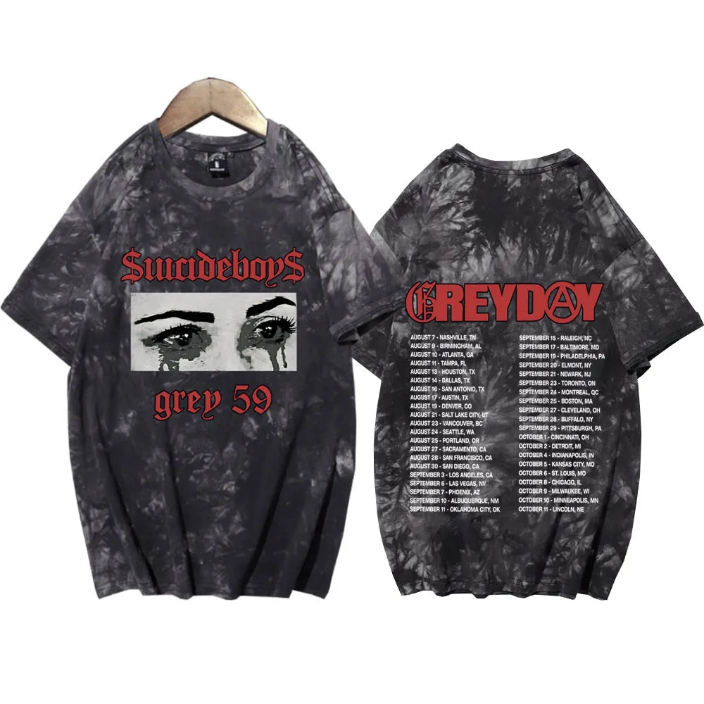 SuicideBoys G-59 Greyday Tie Dye Shirts  Unisex Round Neck Short Sleeve Tee