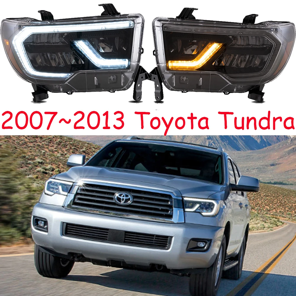 

1set car bumper headlamp Tundra headlight 2007~2013y ALL IN LED DRL car accessories head light Tundra fog light