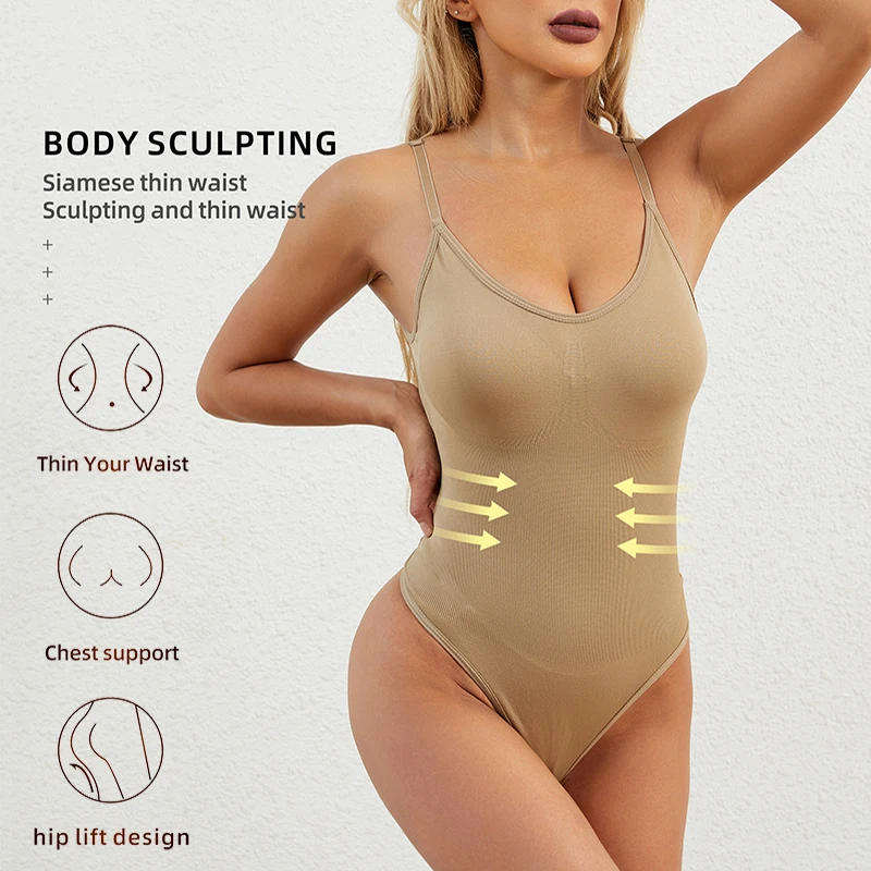 Seamless Shapewear Bodysuit Women Tummy Control Full Body Shaper Fajas Colombianas Waist Trainer Ladies Thong Slimming Underwear