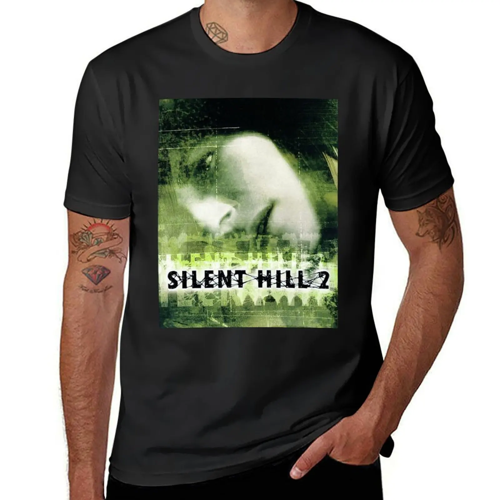 Silence Hill Green T-Shirt hippie clothes summer tops fitted t shirts for men