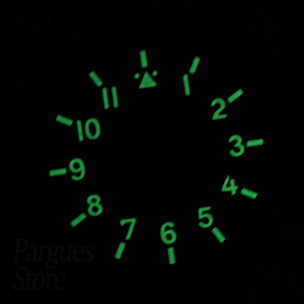 35.5mm frosted matte green luminous dial fit NH35/NH36 Miyota 8215/8205 DG2813 ETA2824/2836 movement