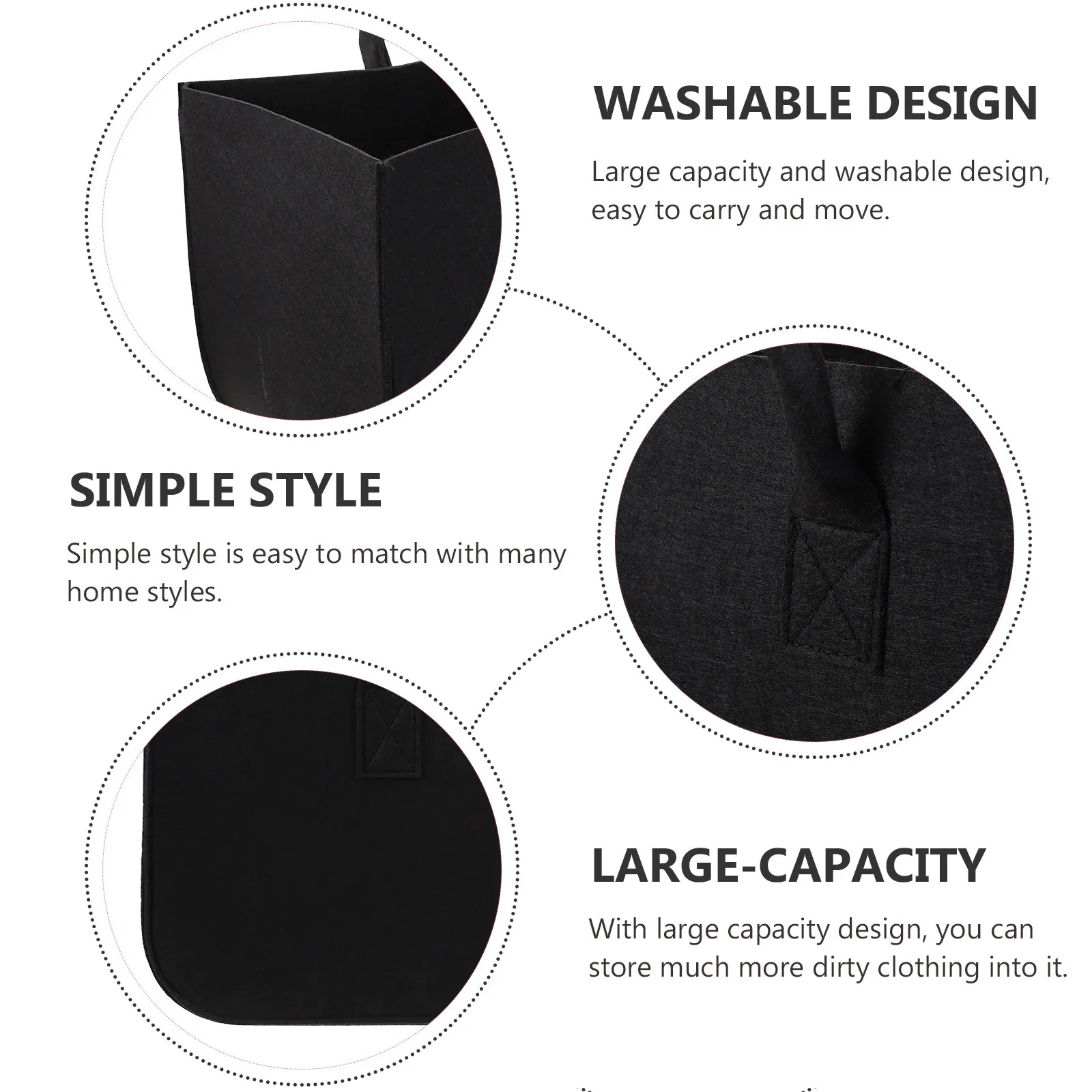 1Pcs Simple Style Folding Storage Bag Large Capacity Portable Handles for Clothes Sundries Books Easy to Carry Move Washable Bag