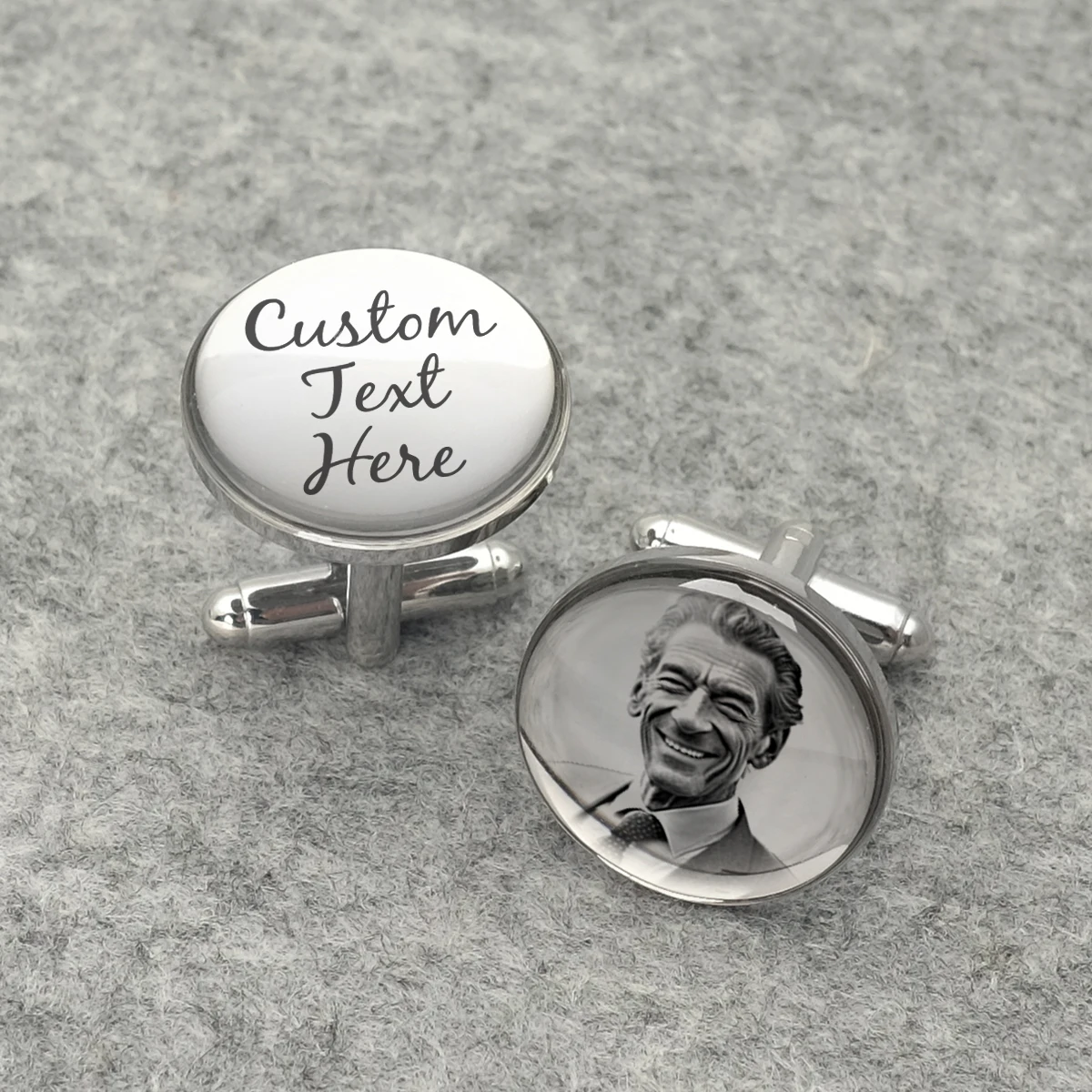 Personalized Photo Cufflinks Shirt Cufflinks Custom Portrait Cuff Links Picture Memorial Gift for dad Husband Wedding Favors