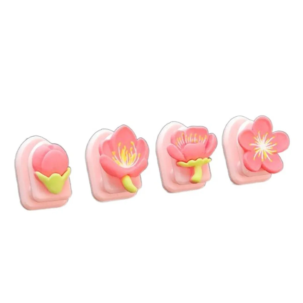 Peach Blossom Flower Car Small Hook Multifunctional Paste Style Cartoon Car Hooks Durable Sweet Car Hanging Hook Car Decorations