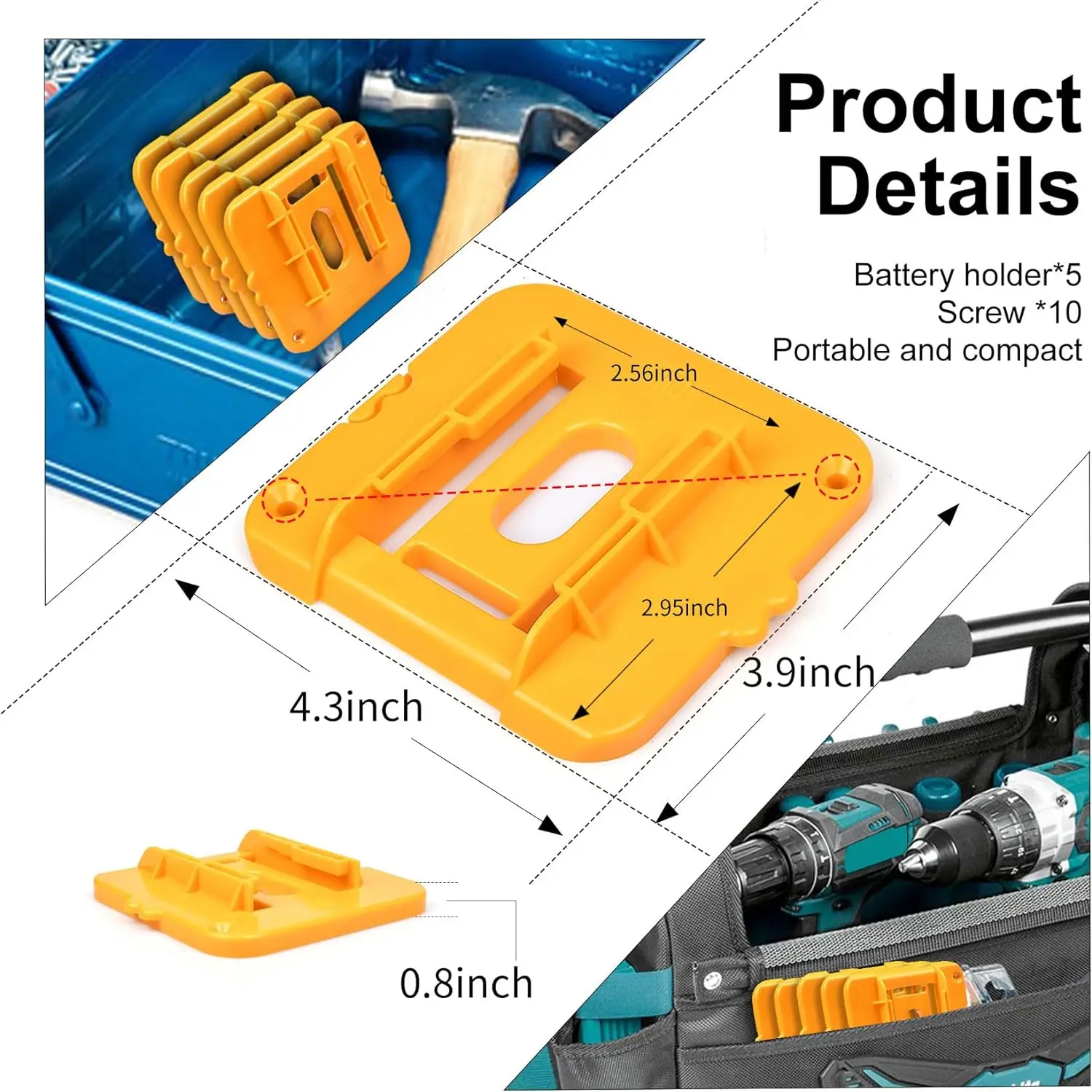 Voor Makita Voor Milwaukee Voor Dewalt 18V Li-Ion Batterij Batterij Houder Accu Mount Accu Dock Houder Batterij Basisbeugel