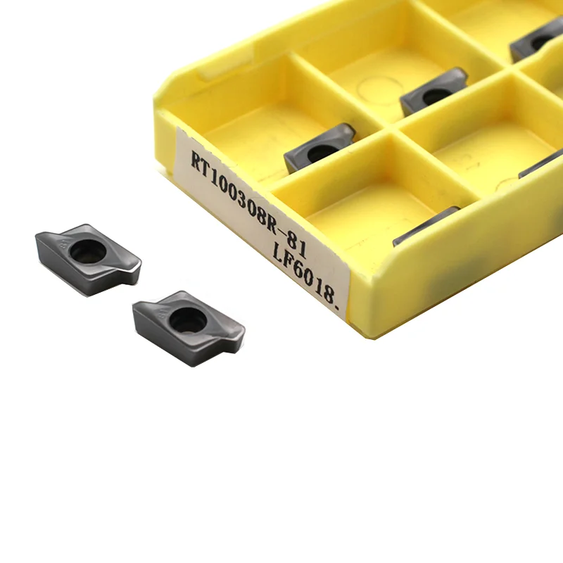 Lame de fraisage à épaule en carbure LF6018, tour CNC RT070204, RT070204R-81 RT100308R-81, 10 pièces