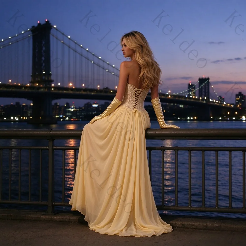 Customized Exquisite Hanging Neck Sweetheart A-line Evening Gowns with Sleeveless Back Strap Lace Trailing Dance Party Dresses