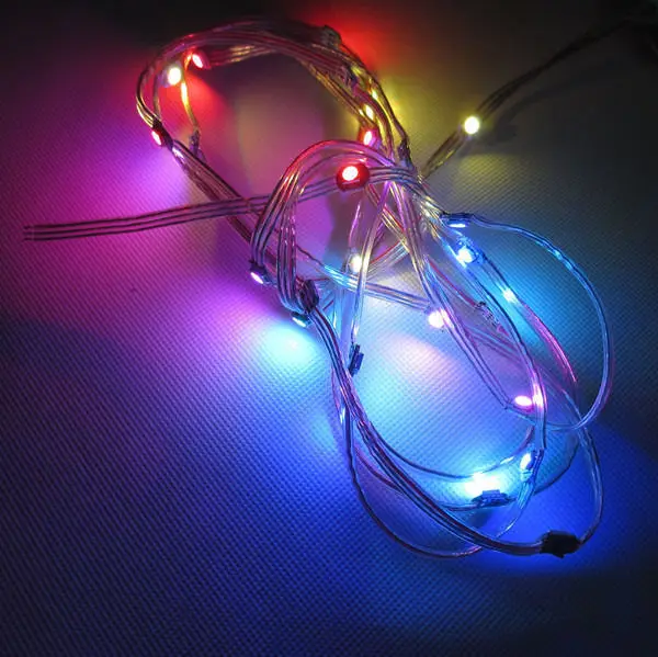 New WS2812B 2812 LED Fairy Light LED Full Color Light 5050 RGB WS2811 IC 50 Pixels Pre-Soldered Built-in String Lighting 5V DC