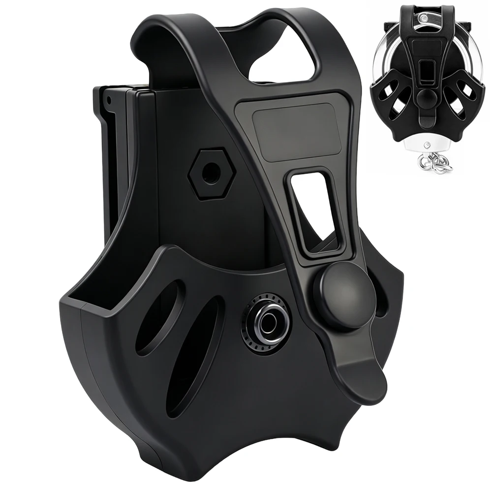 Tactical Handcuff Holster 360° Rotation Molle Handcuffs Case for Duty Belt Molle Vest Chain Cuffs Case Cuffs Shackles Holder