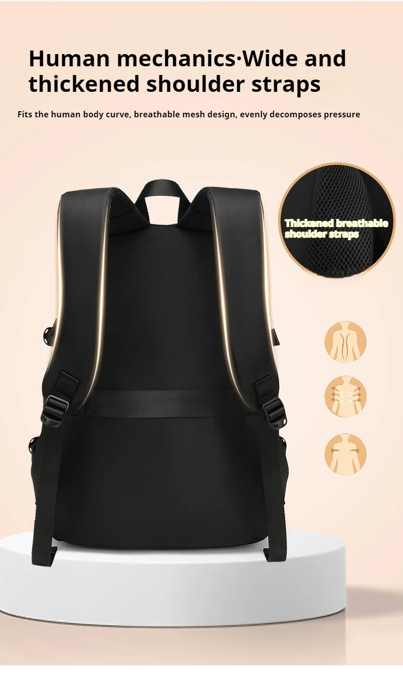 Casual backpack men\'s fashion trend bag women\'s lightweight simple commuting casual large capacity travel backpack