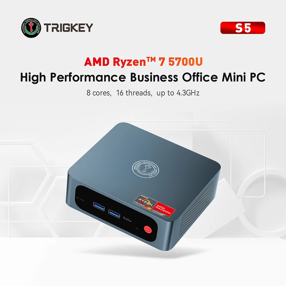 Imagem -02 - Mini pc Amd Ryzen s5 5800h Ddr4 16gb 32gb Ssd 500gb 1tb Suporta Wifi Bt5.2 4k hd Duplo Desktop 1000m