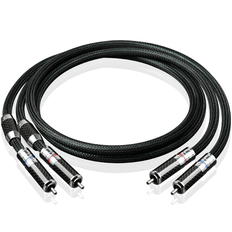 1 Pair HiFi Stereo ATAUDIO  RCA Cable Stereo OCC Hi-Fi Audio Cable 2RCA to 2RCA Interconnect Cable