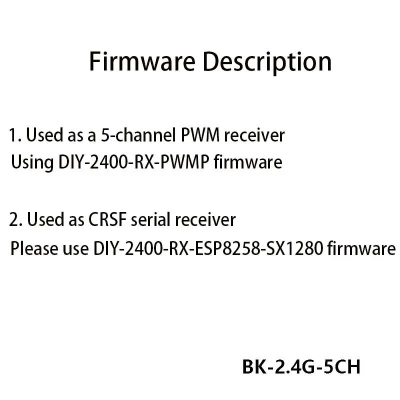 BAYCK ELRS 2.4G 5CH PWM ExpressLRS Receiver with 2.0dBi 2.4G Copper Pipe Antenna PWM/CRSF Protocol for RC FPV Fixed Wing Drones