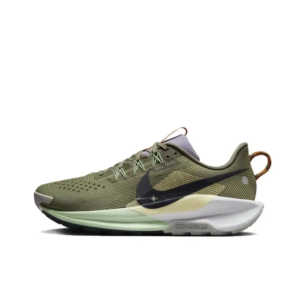 Nike Pegasus Trail 5 Low Men's and Women's Sneakers Lightweight cushioning running shoes Comfortable and wearable army green