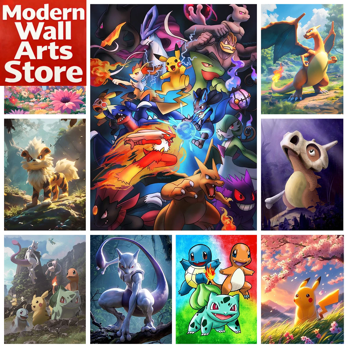 

Новая алмазная вышивка «Покемон Генгар»: картина-мозаика для декора дома и комнаты, подарок для детей, без рамы