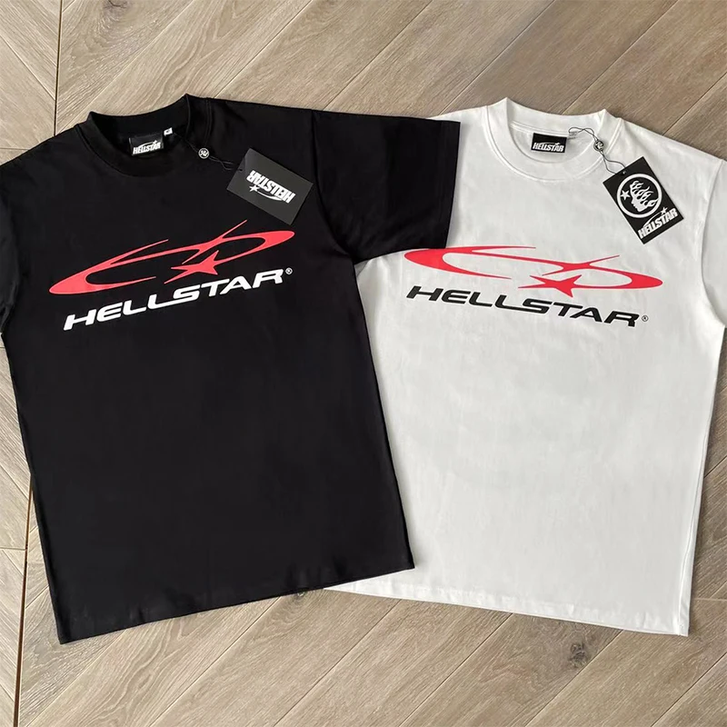 

Футболка Hellstar Studios Gel Sport Logo с принтом, хлопковая, повседневная, удобная, дышащая, молодежная, модная футболка