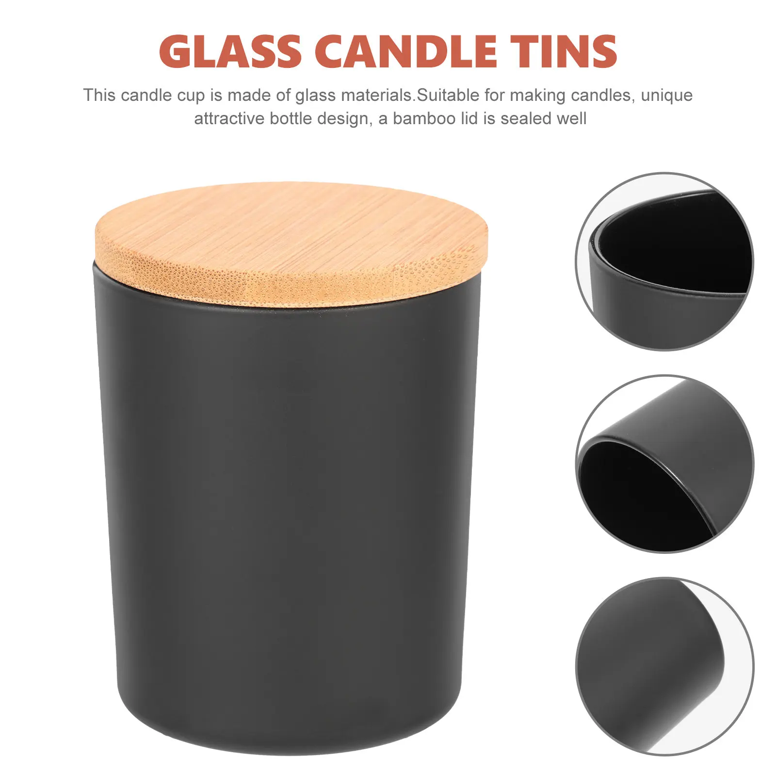 

4 set Glass Jars Bamboo Lid Aromatherapy Diy Making Kit Home Decor Party Supplies Empty Containers Household