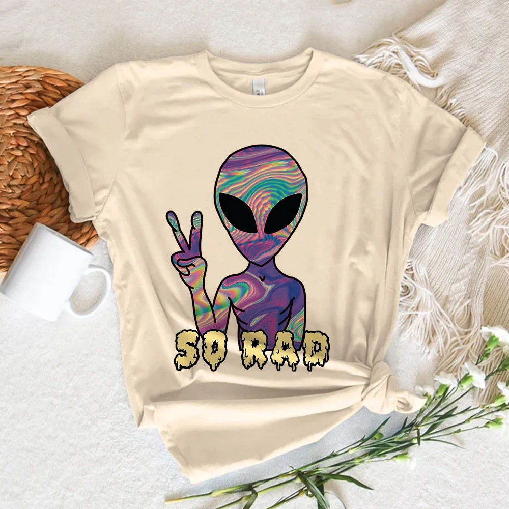 Psychedelic Alien Magic tshirt women designer funny t-shirts female graphic manga streetwear clothing