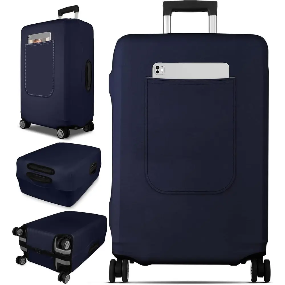 TSA Approved Large Suitcase Cover - 28-30 Inch Navy Blue Travel Bag Protector
