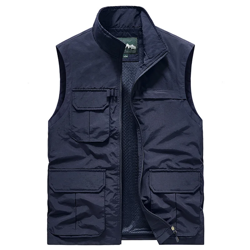 Gilet ad asciugatura rapida da uomo Multi-tasche gilet in rete traspirante-giacca fotografia escursionismo arrampicata pesca gilet Reporter impermeabile 5xl