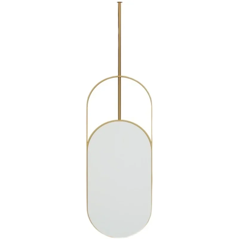 

Makeup Shower Bathroom Mirror Vanity Touch Wall Hanging Gold Led Mirror Smart No Fog Nordic Espejo Redondo Bathroom Fixture