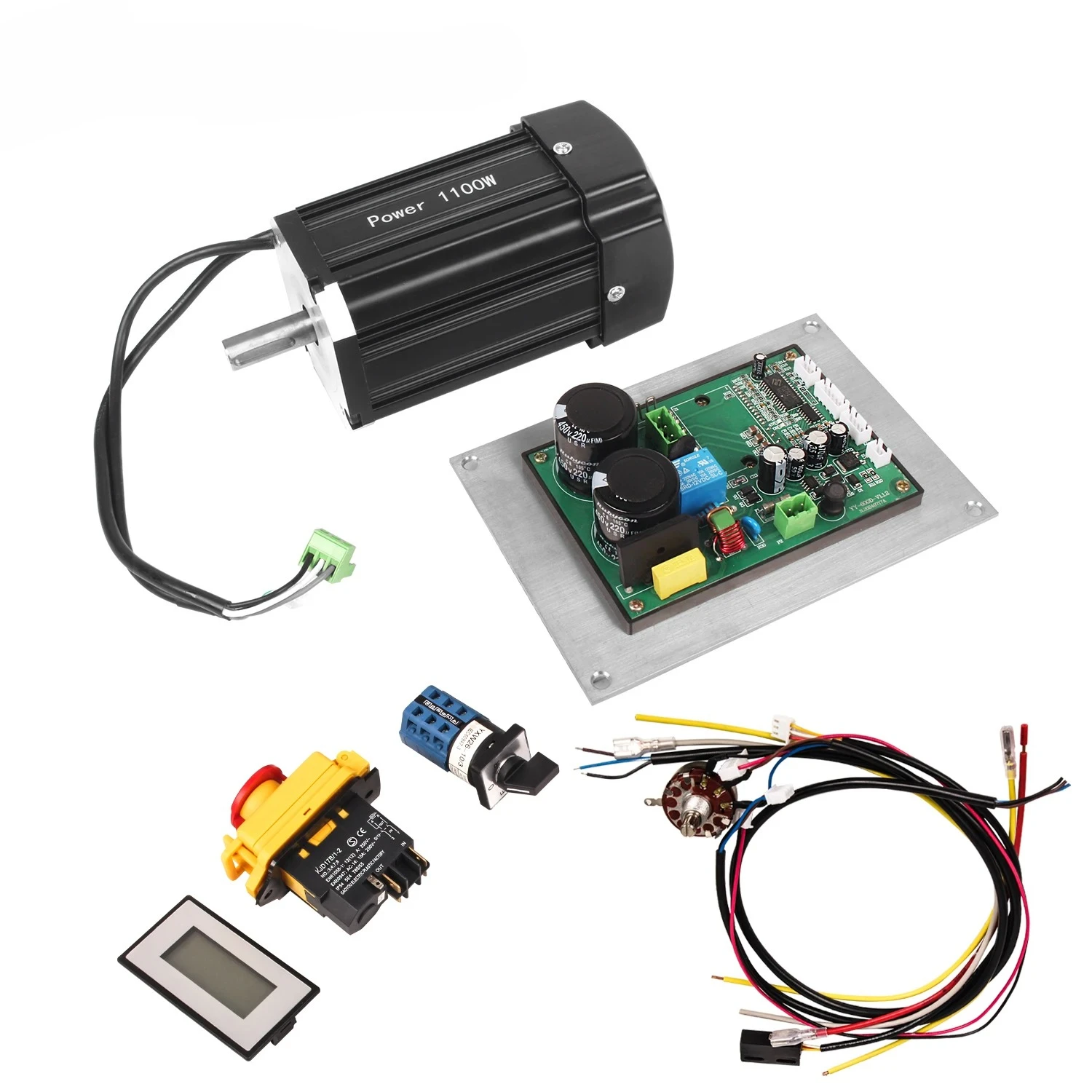 With Control Board Card Controller + Wire For CD-210V MX-210V WM-210V Machine Part 1100W DC Brushless Lathe Spindle Motor
