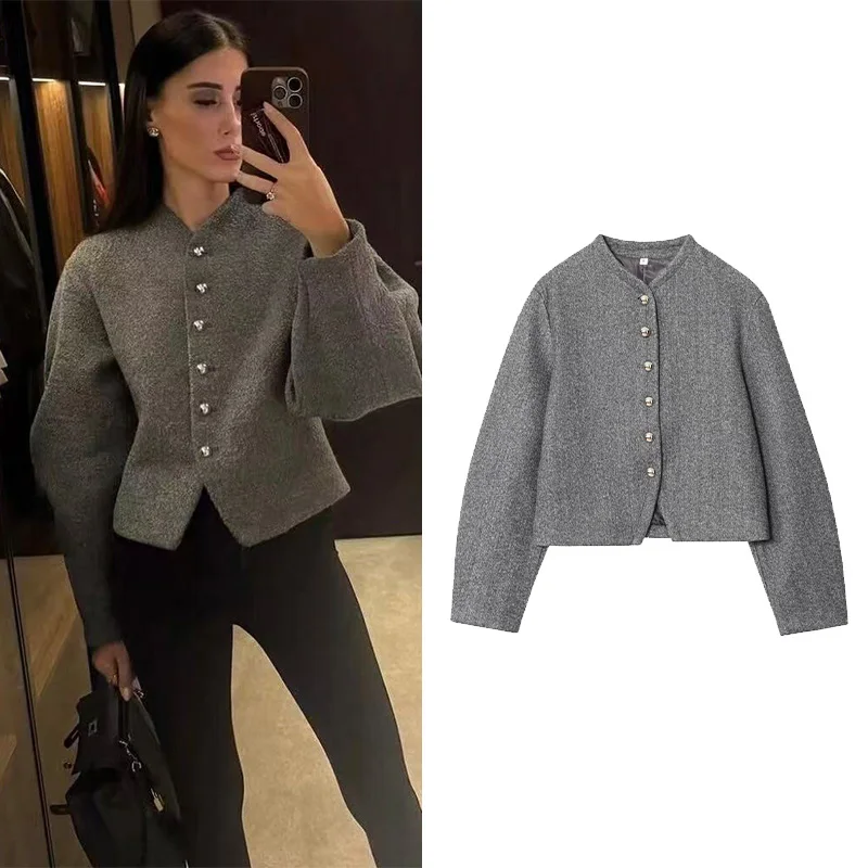Women's Winter Jacket New 2026 O-Neck Loose Long Sleeve Simple Women's Coat Simple Female Overcoat